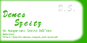 denes szeitz business card